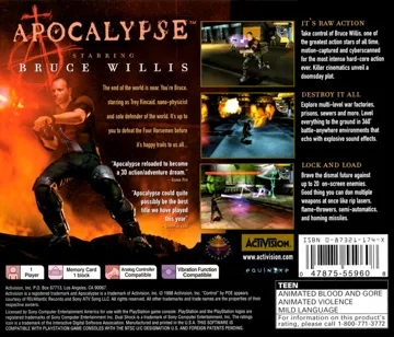 Apocalypse (US) box cover back